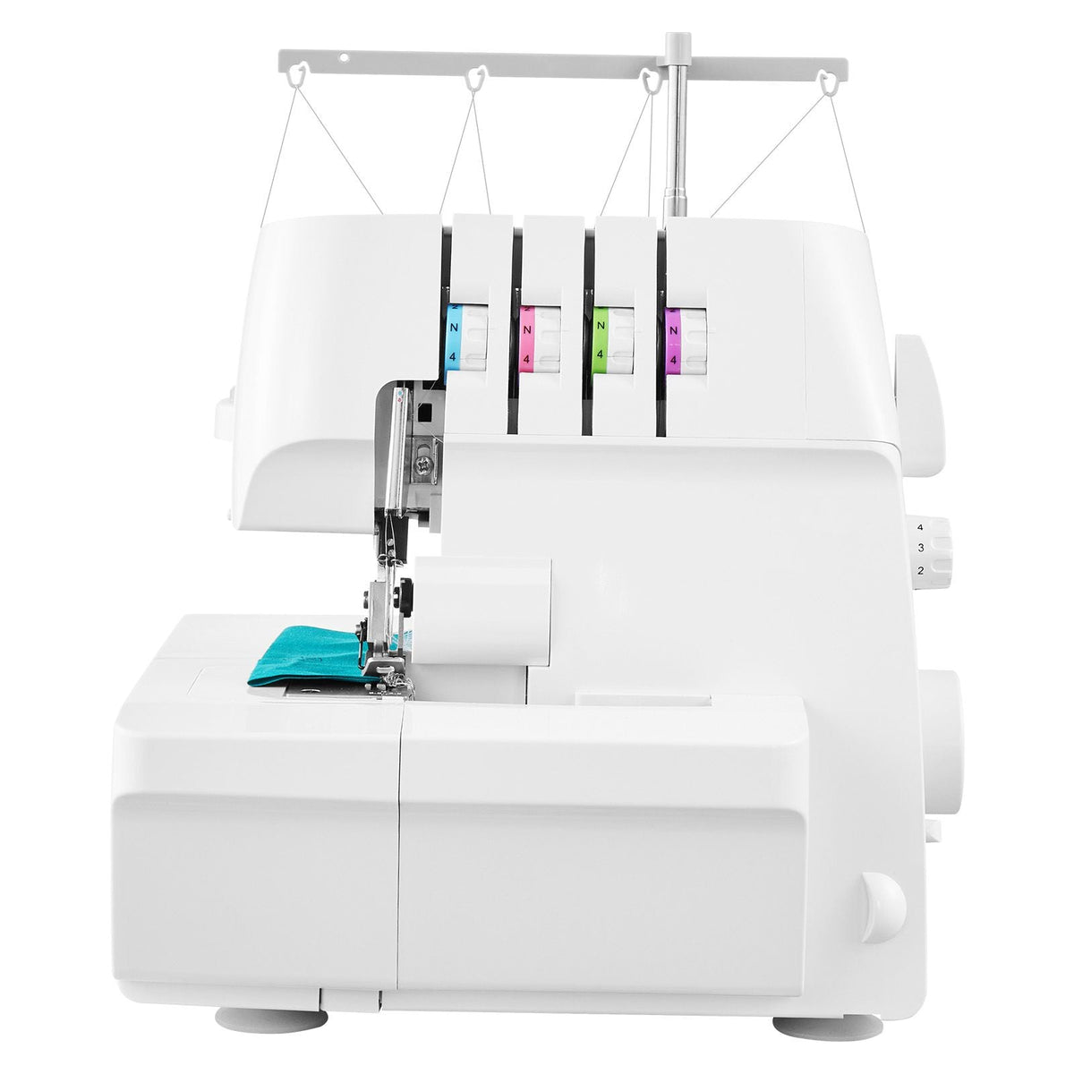 Serger Overlock Sewing Machine, 1250 Stitches Per Minute, 2-3-4 Thread Capability, 0.7-2 Adjustable Differential Feed, with Free Arm and LED Light, Sewing Machine for Various Fabrics, White