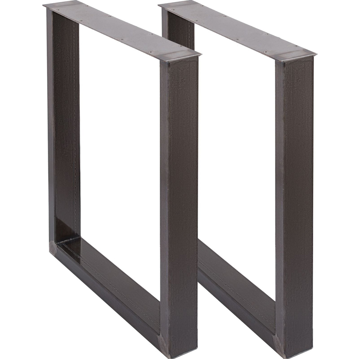 Set of 2 Steel Table Legs, 28''Height 23''Wide Dining Table Legs, Heavy Duty 3.1" Square Box Section Square Table Legs, 28x23x3.1 Inch Black Industrial Country Style Metal Dining L