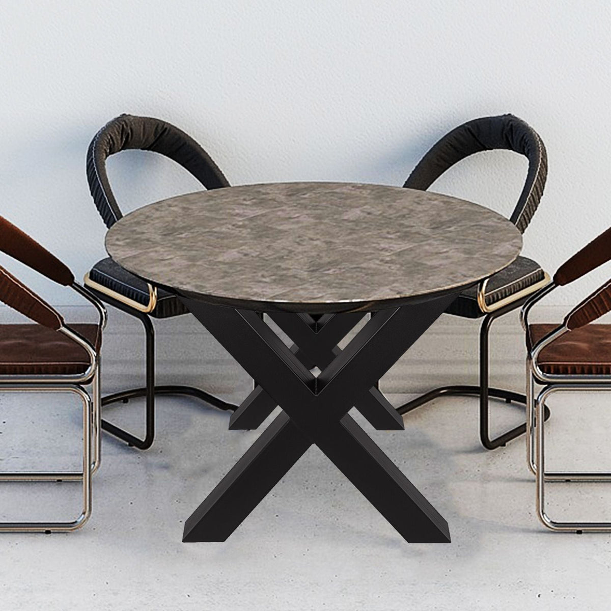 Set of 2 Steel Table Legs, 28\'\'Height 31\'\'Wide Dining Table Legs, Heavy Duty 3.1\" Square Box Section X Frame Table Legs, 28x31x3.1 Inch Black Color Industrial Country Style Metal Dining Leg
