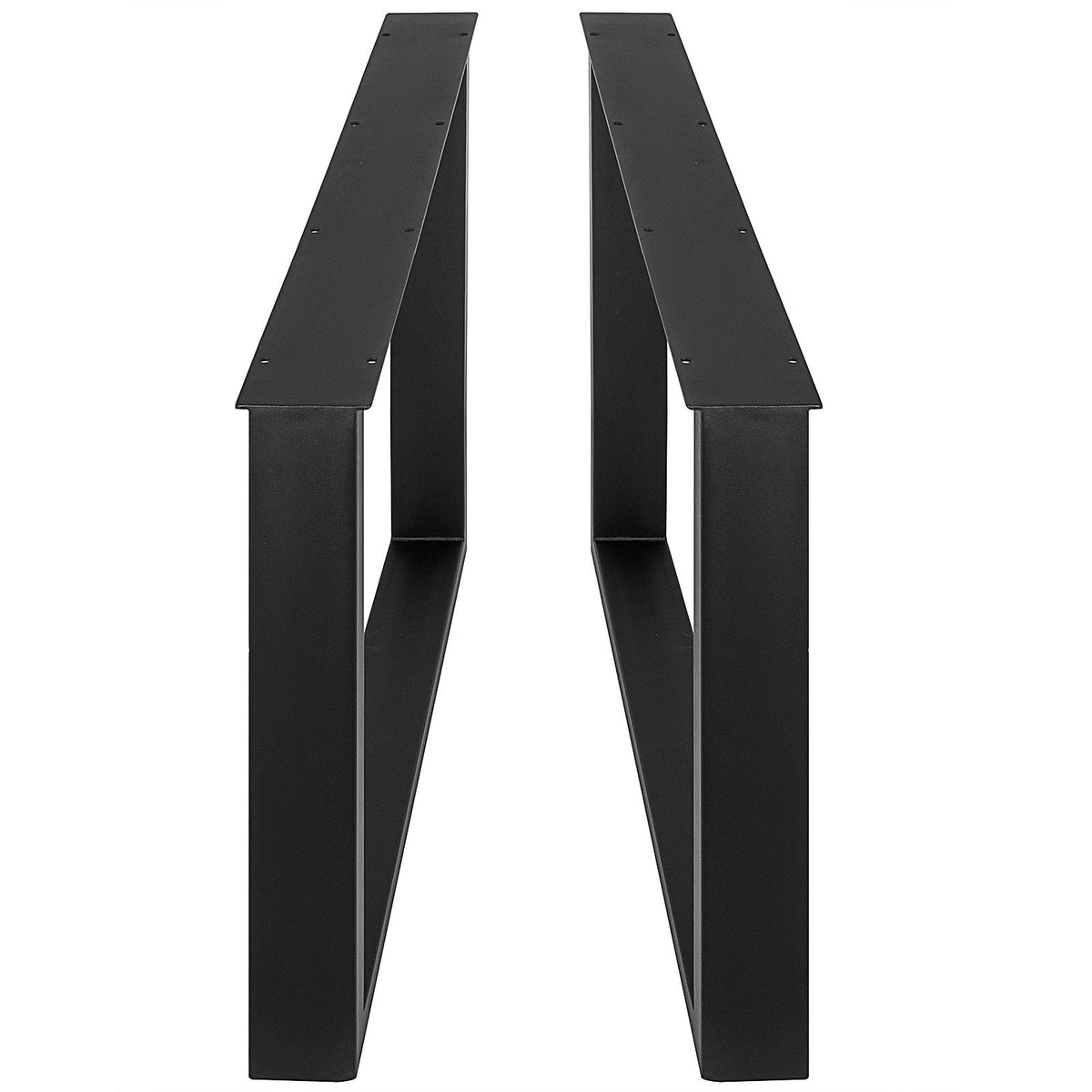 Set of 2 Steel Table Legs, 28''Height 35''Wide Dining Table Legs, Heavy Duty 3.1" Width Box Section Square Table Legs, 28x35x3.1 Inch Black Color Industrial Country Style Metal Dining Legs