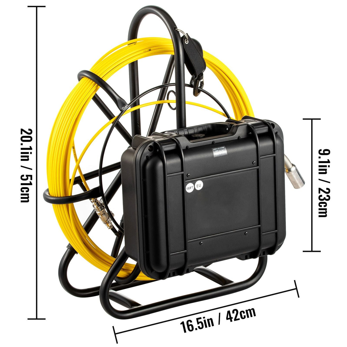 Sewer Camera, 150 ft Pipeline Inspection Camera with 9-inch Screen, Waterproof IP68 Borescope Camera with 12 Adjustable LEDs, 16 GB SD Card, Industrial Endoscope for Sewer, Home, Duct Drain Pipe