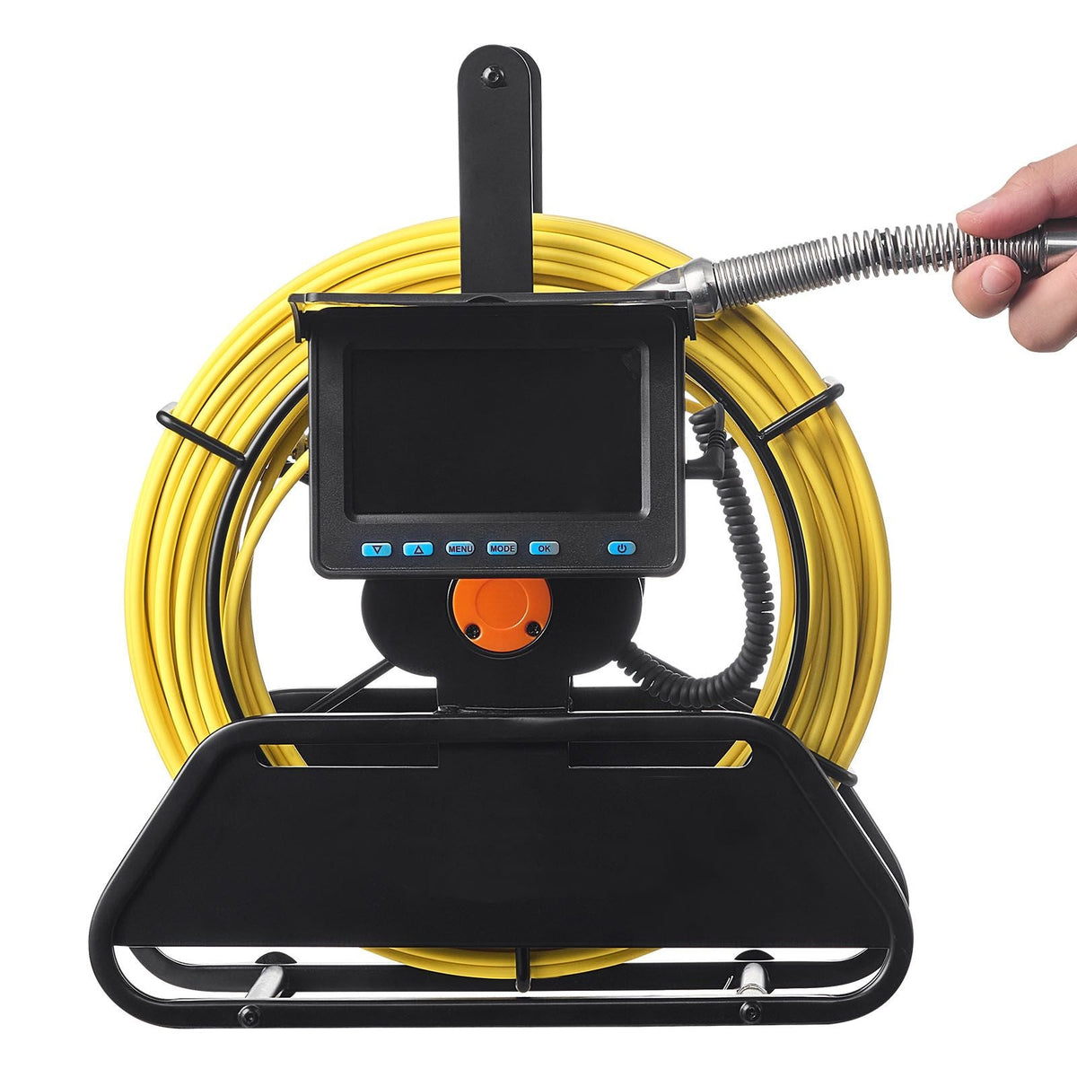 Sewer Camera, 164 ft/50m, Self-Leveling Drain Inspection Camera with 4.3" 1080P HD Screen, IP68 Waterproof Snake Plumbing Camera with Lights - 12 LEDs & 16GB Card for Sewer Line Duct Pipe
