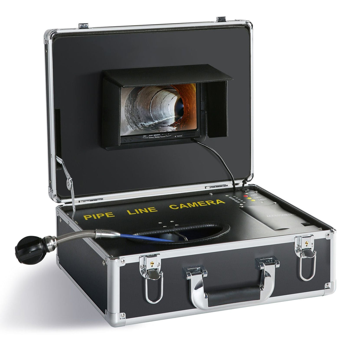 Sewer Camera, 165 ft/50 m, 7" Screen Pipeline Inspection Camera with DVR Function, Waterproof IP68 Camera, 12pcs Adjustable LED, with a 16 GB SD Card for Sewer Line, Duct Drain Pipe Plumbing