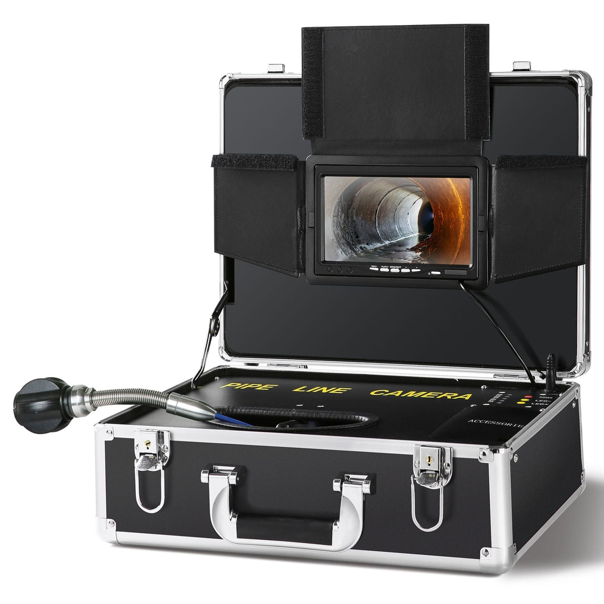 Sewer Camera, 165 ft/50 m, 7" Screen Pipeline Inspection Camera with DVR Function, Waterproof IP68 Camera, 12pcs Adjustable LED, with a 16 GB SD Card for Sewer Line, Duct Drain Pipe Plumbing