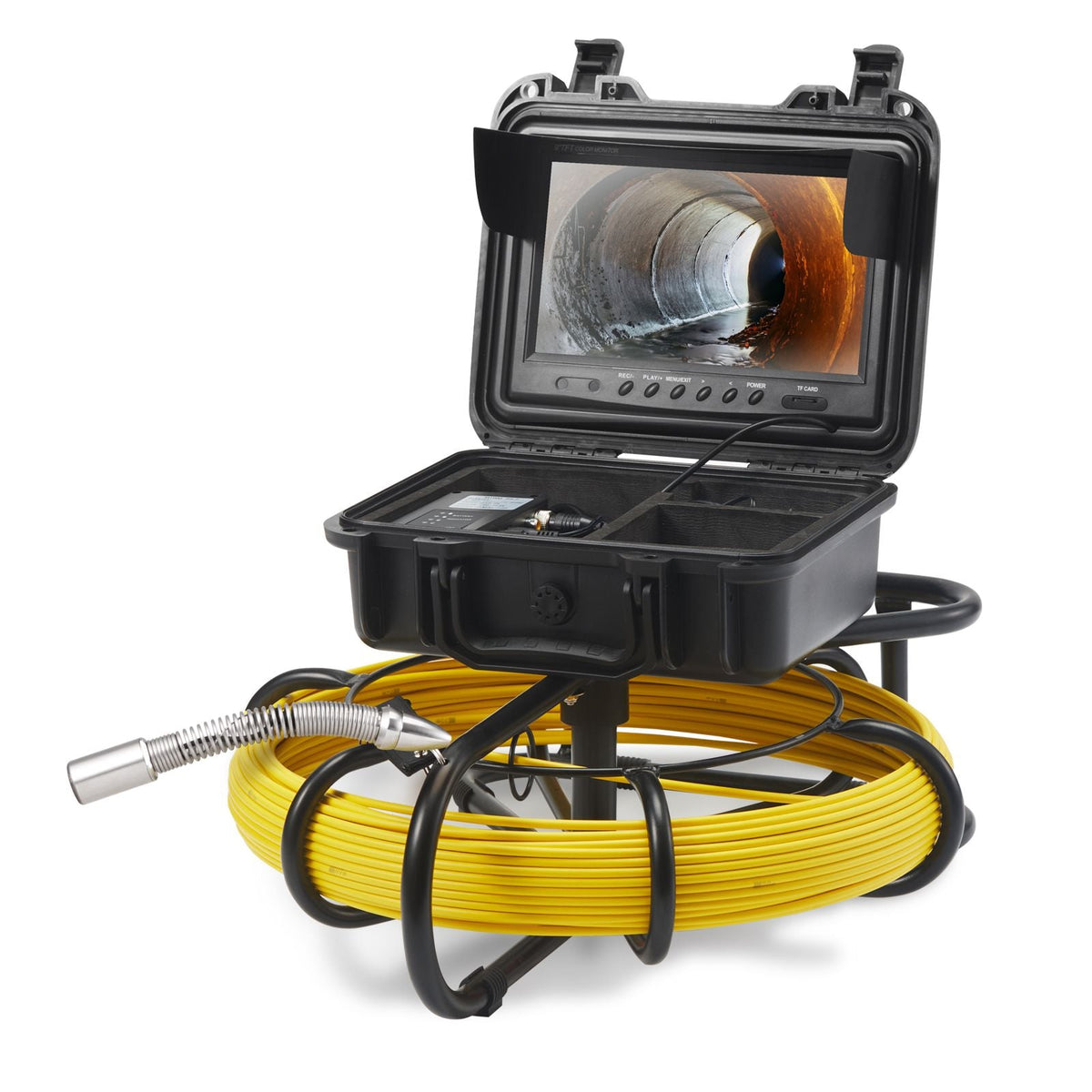 Sewer Camera, 165 ft/50 m, 9" Screen Pipeline Inspection Camera with DVR Function, Waterproof IP68 Camera with 12 Adjustable LEDs, with a 16 GB SD Card for Sewer Line, Home, Duct Drain Pipe Plum