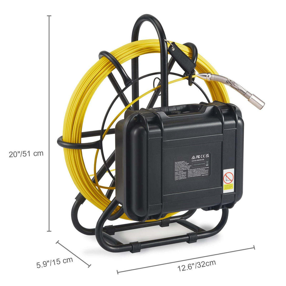Sewer Camera, 165 ft/50 m, 9" Screen Pipeline Inspection Camera with DVR Function, Waterproof IP68 Camera with 12 Adjustable LEDs, with a 16 GB SD Card for Sewer Line, Home, Duct Drain Pipe Plum