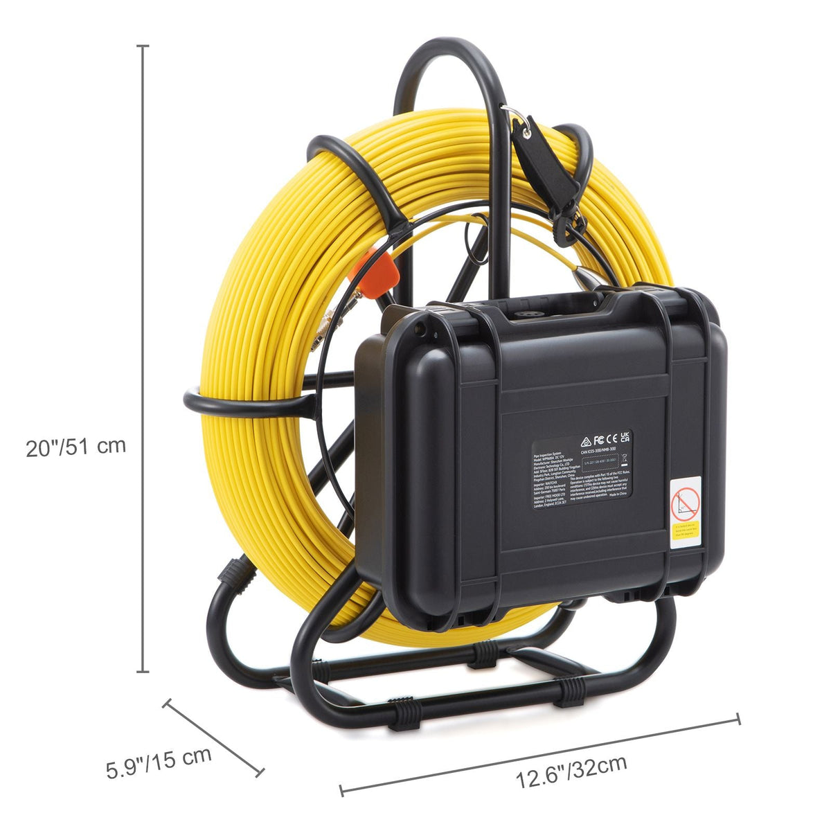 Sewer Camera, 393 ft/120 m, 9" Screen Pipeline Inspection Camera with DVR Function, Waterproof IP68 Camera with 12 Adjustable LEDs, with a 16 GB SD Card, for Sewer Line, Home, Duct Drain Pipe