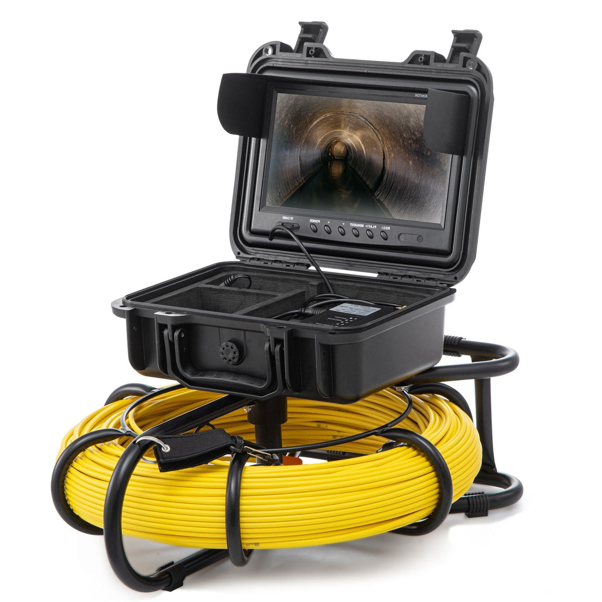 Sewer Camera, 393 ft/120 m, 9" Screen Pipeline Inspection Camera with DVR Function, Waterproof IP68 Camera with 12 Adjustable LEDs, with a 16 GB SD Card, for Sewer Line, Home, Duct Drain Pipe