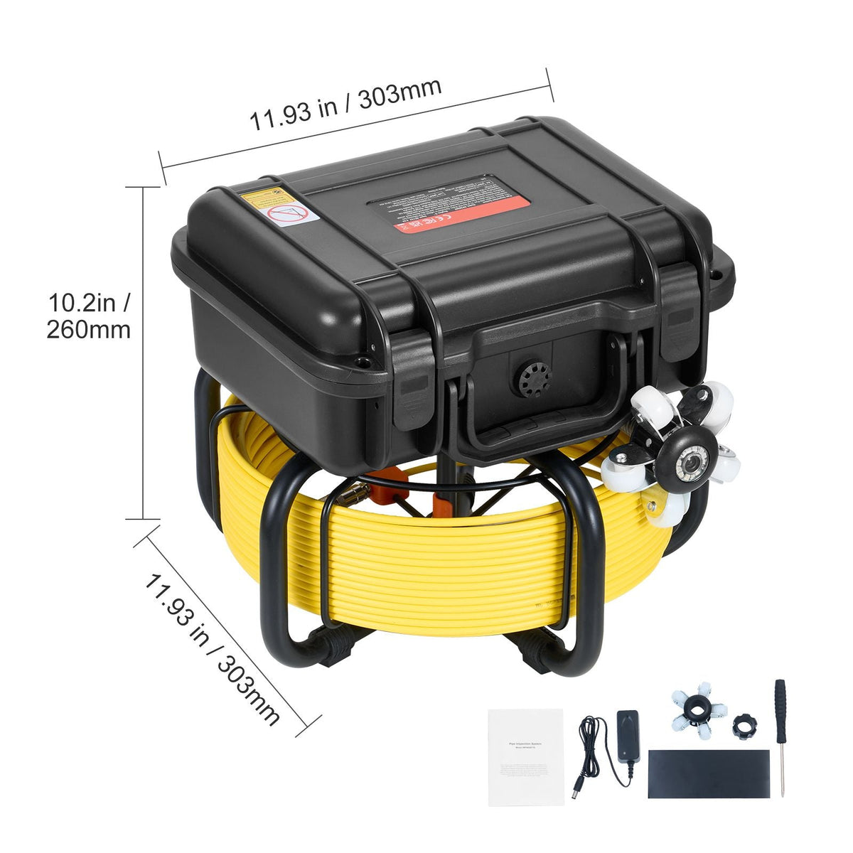 Sewer Camera, 98 ft/30m, Self-Leveling Drain Inspection Camera with 9" 1080P HD Screen, 36X Zoom, IP68 Waterproof Plumbing Camera with Lights-12 LED, 32GB Card Snake Camera for Duct Pipe