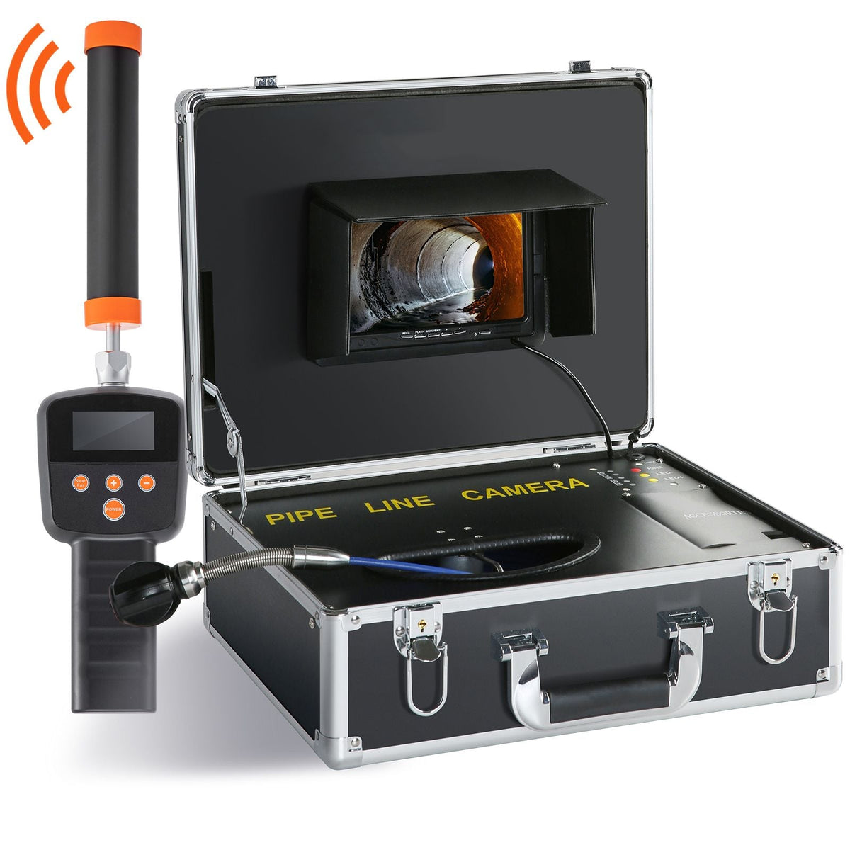 Sewer Camera with 512Hz Locator, 131 ft/40 m, 7" Pipeline Inspection Camera with DVR Function, IP68 Camera with 12 Adjustable LEDs, A 16 GB SD Card for Sewer Line, Home, Duct Drain Pipe Plumbing