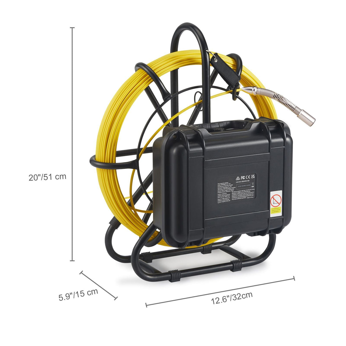 Sewer Camera with 512Hz Locator, 164 ft/50 m, 9" Pipeline Inspection Camera with DVR Function, IP68 Camera with 12 Adjustable LEDs, A 16 GB SD Card for Sewer Line, Home, Duct Drain Pipe Plumbing