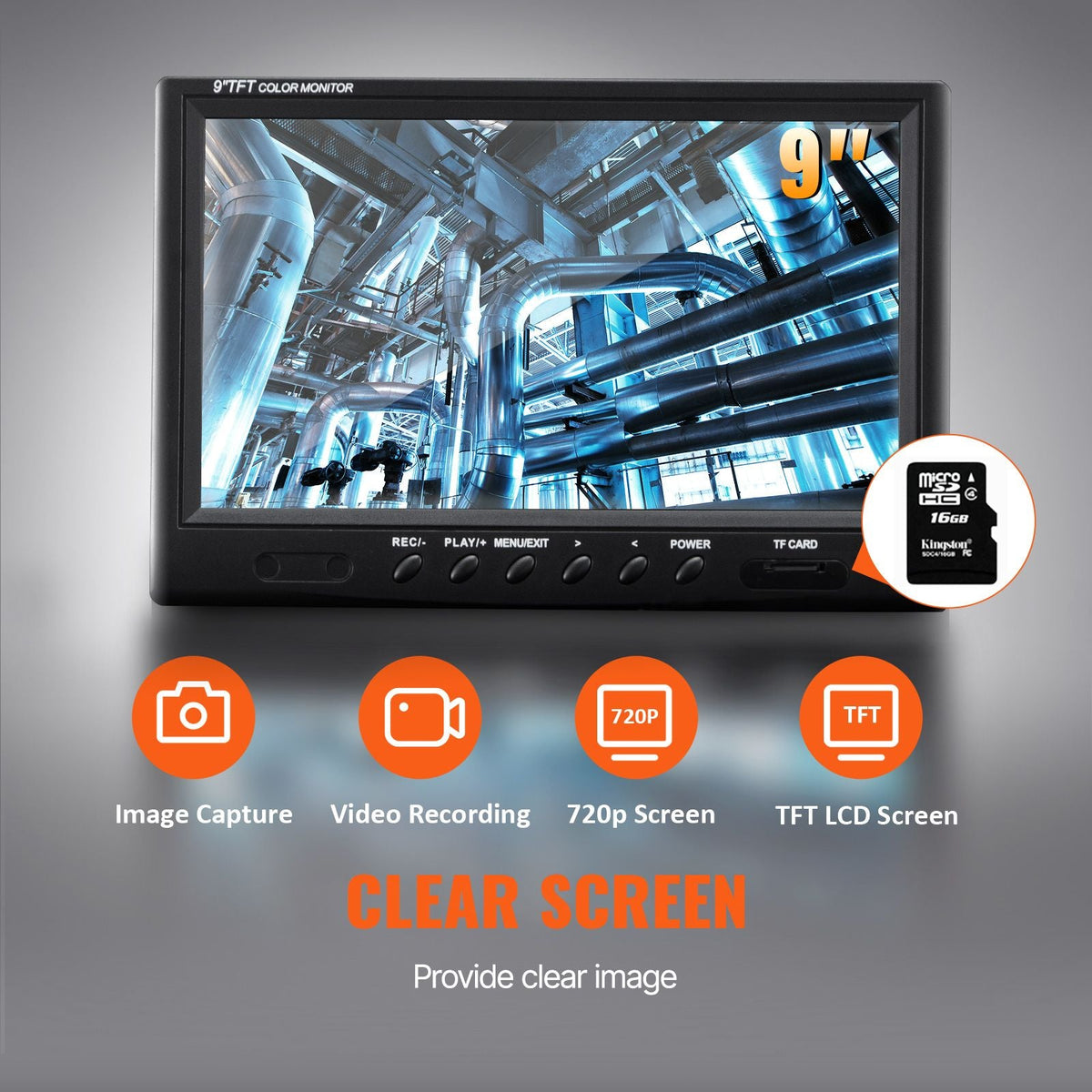 Sewer Camera with 512Hz Locator, 164 ft/50 m, 9" Pipeline Inspection Camera with DVR Function, IP68 Camera with 12 Adjustable LEDs, A 16 GB SD Card for Sewer Line, Home, Duct Drain Pipe Plumbing