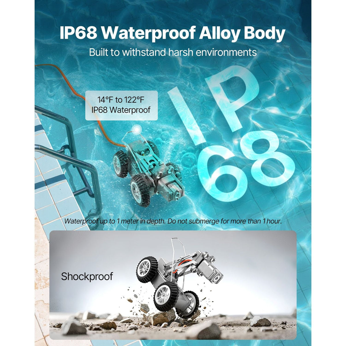 Sewer Pipe Inspection Robot, 197FT Pipeline Detection Crawling Robot with 2MP Front/Rear Cameras & Touchscreen Tablet, IP68 Plumbing Camera with Lights & Distance Counter for Industrial Pipes