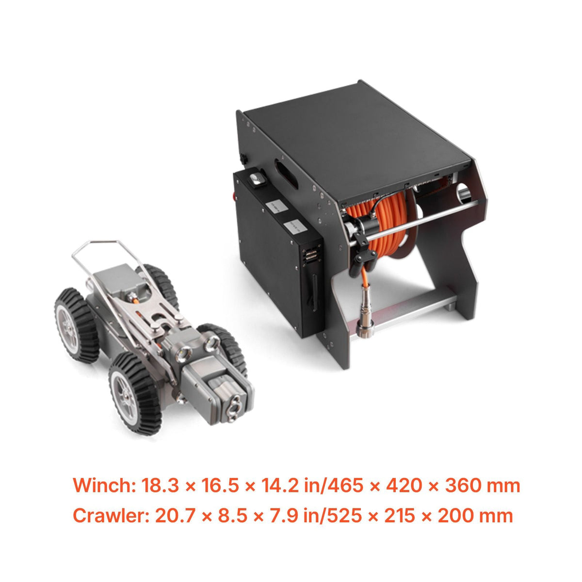 Sewer Pipe Inspection Robot, 197FT Pipeline Detection Crawling Robot with 2MP Front/Rear Cameras & Touchscreen Tablet, IP68 Plumbing Camera with Lights & Distance Counter for Industrial Pipes