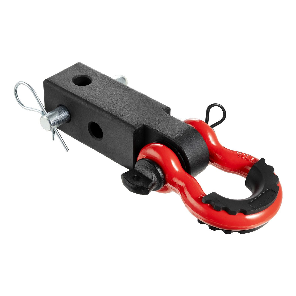 Shackle Hitch Receiver 2", 66000 lbs Breaking Strength, D Ring Shackle with Trailer Hitch Lock Pin, Heavy Duty Towing Accessories for Trucks, Jeeps, Off-Road Vehicle Recovery, Aluminum Alloy