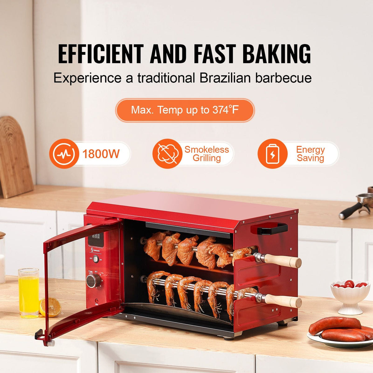 Shawarma Grill Machine, 2 Strings of Barbecue Capacity, Chicken Shawarma Cooker Machine, Electric Broiler Gyro Rotisserie Oven Doner Kebab Machine, for Home Restaurant Kitchen Parties