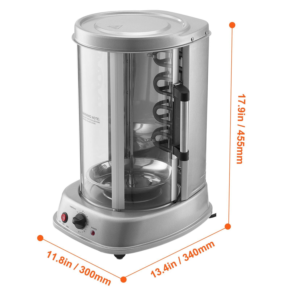 Shawarma Grill Machine, Vertical Chicken Shawarma Cooker Machine Countertop, Electric Stainless Steel Broiler Gyro Rotisserie Oven Doner Kebab Machine, for Home Restaurant Kitchen Parties