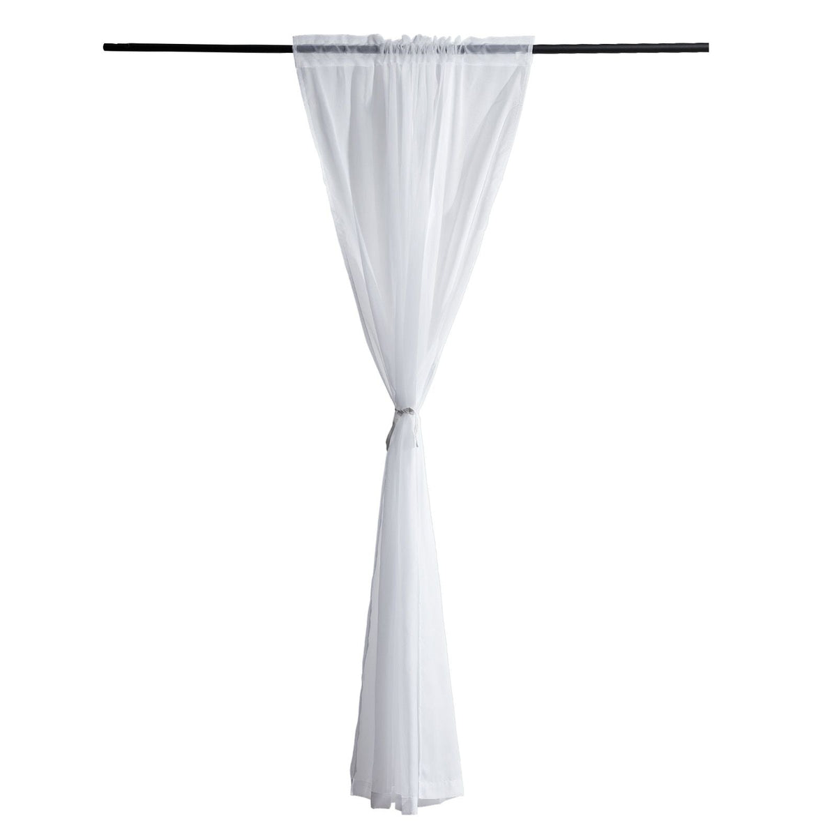Sheer Curtains, 84 inches Long, 2 Panels Set Sheer White Curtains, Each 52" W x 84" L, Dual Rod Pocket Installation, 100% Polyester Window Drapes for Bedroom, Living Room, Balcony, Yard