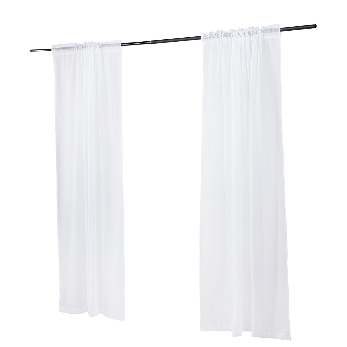 Sheer Curtains, 84 inches Long, 2 Panels Set Sheer White Curtains, Each 52" W x 84" L, Dual Rod Pocket Installation, 100% Polyester Window Drapes for Bedroom, Living Room, Balcony, Yard