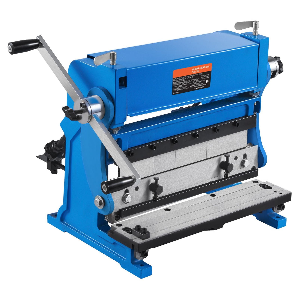 Sheet Metal Brake, 12-inch, 3-In-1 Combination Shear Brake Roll Machine, 20-Gauge Capacity Shear Press Brake with 90° Max Bending Angle, Shears and Slip Roll Machine for Shear Bending Rolling