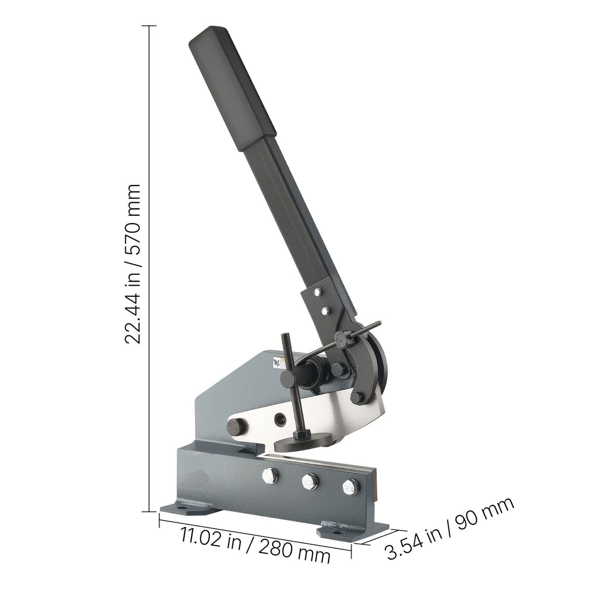 Sheet Metal Shear, 6 in Manual Hand Plate Shear, Heavy Duty Mounting Type Sheet Cutter with Solid Steel Frame, High Precision, Extended Handle for Cutting Steel, Copper, Rebar, and Aluminum