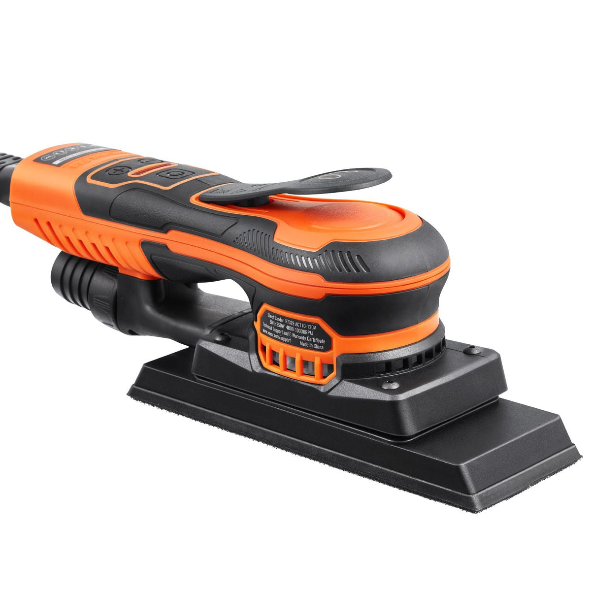 Sheet Sander, 3/8 Sheet 3A EC Brushless Sander, Max. 10000RPM Variable Speed Sheet Finishing Sander with 10PCS Sandpapers and Vacuum Cleaner Adapter for Woodworking