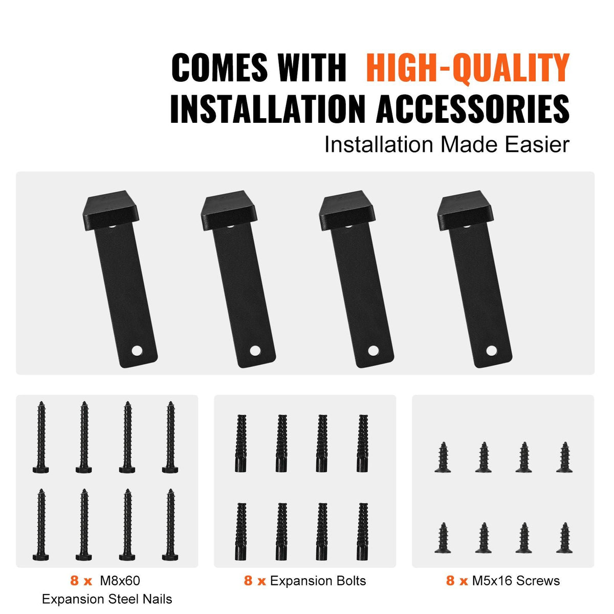 Shelf Bracket, 16 x 6 in 4 Pcs, Heavy Duty Floating Shelf Brackets, Brackets for Shelves, 10mm Thick Matte Black L Shelf Bracket,Steel Shelving Brackets with 160 lbs Load Capacity