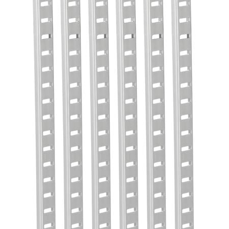 Shelf Pilaster, 36.3-inch 6 Pack, Adjustable Shelf Brackets Steel Mortise Mount Pilaster Strip Standards with 24 Screws, Suitable for Wall Shelving System Cabinet Closet Organization