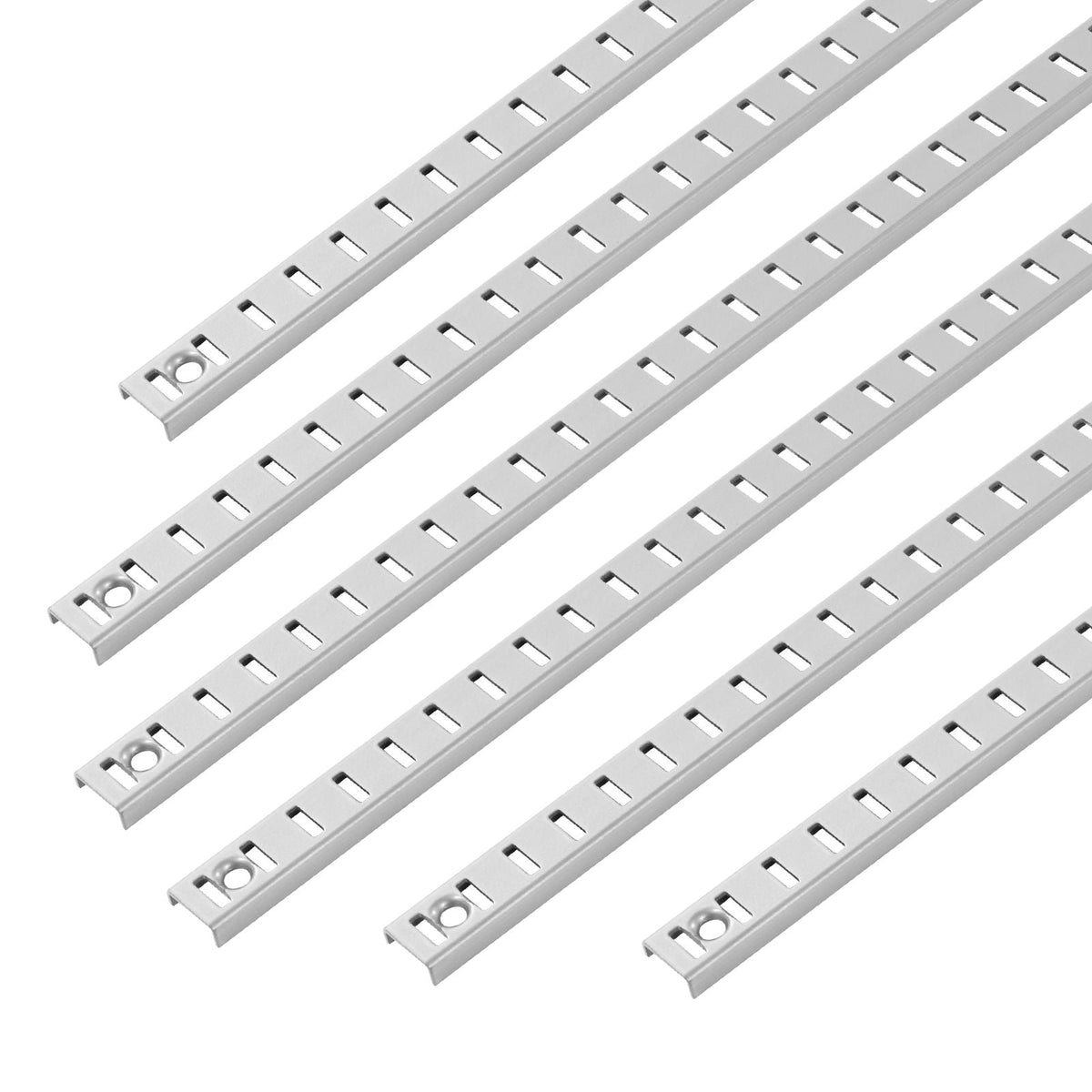 Shelf Pilaster, 36.3-inch 6 Pack, Adjustable Shelf Brackets Steel Mortise Mount Pilaster Strip Standards with 24 Screws, Suitable for Wall Shelving System Cabinet Closet Organization