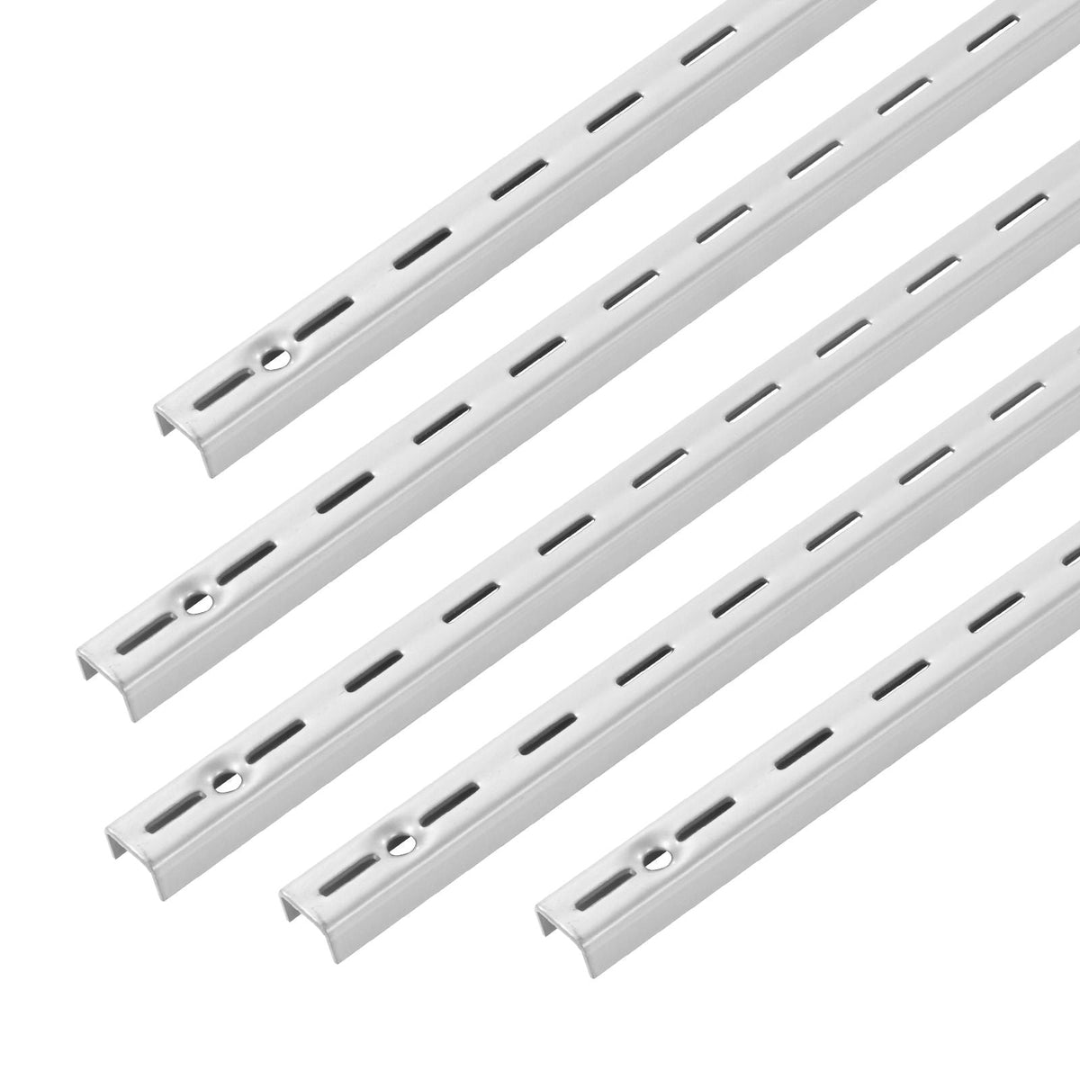 Shelf Pilaster, 39-inch 10 Pack, Upright Wall Shelving System, Heavy Duty Support System Single Slot Shelf Rails, 40 Screws Included, Suitable for Cabinet Closet Organization Storage, Silver