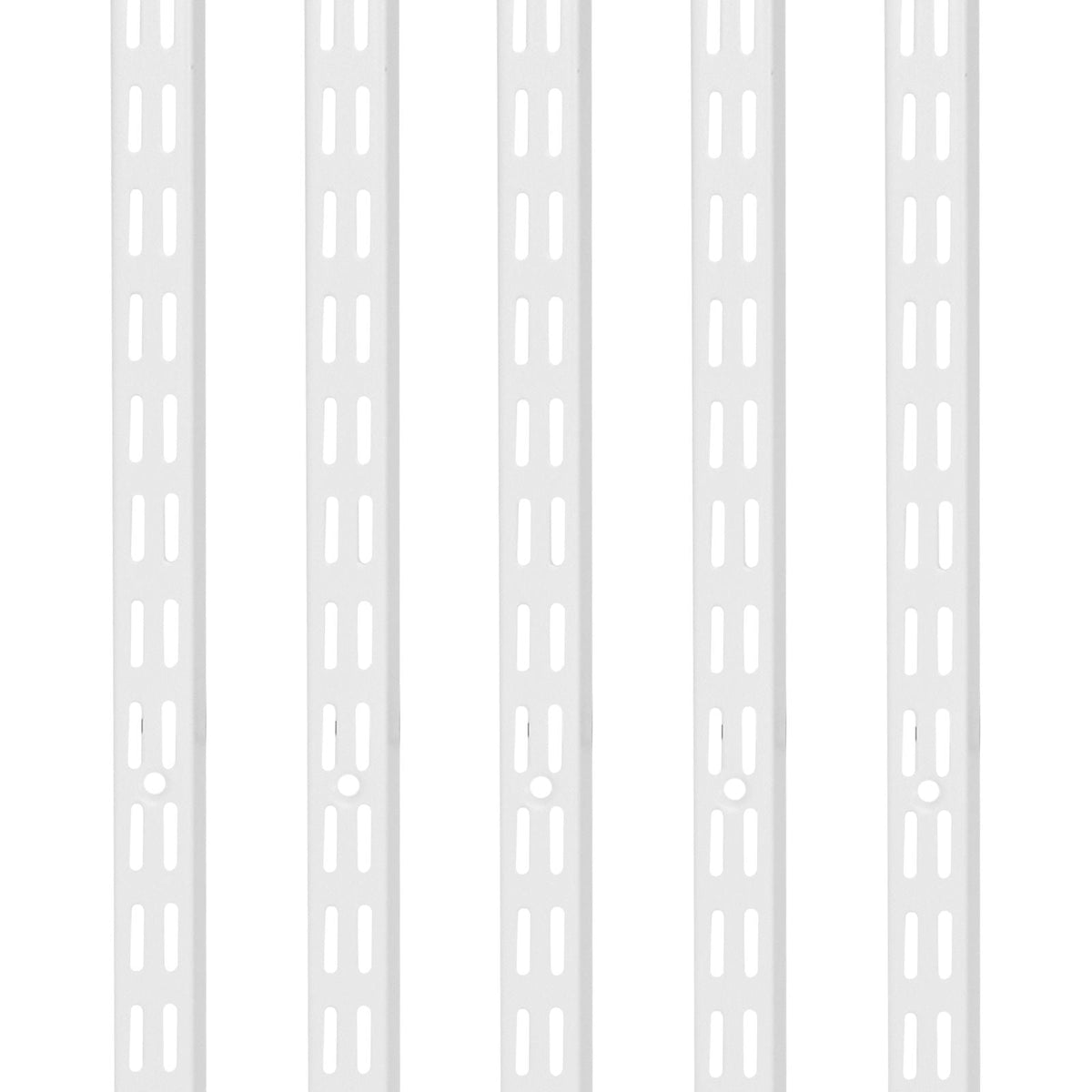 Shelf Pilaster, 60-inch 5 Pack, Dual Track Upright Wall Shelving System, Heavy Duty Support System Twin Slot Shelf Rails, 25 Screws, Suitable for Cabinet Closet Organization Storage, Silver