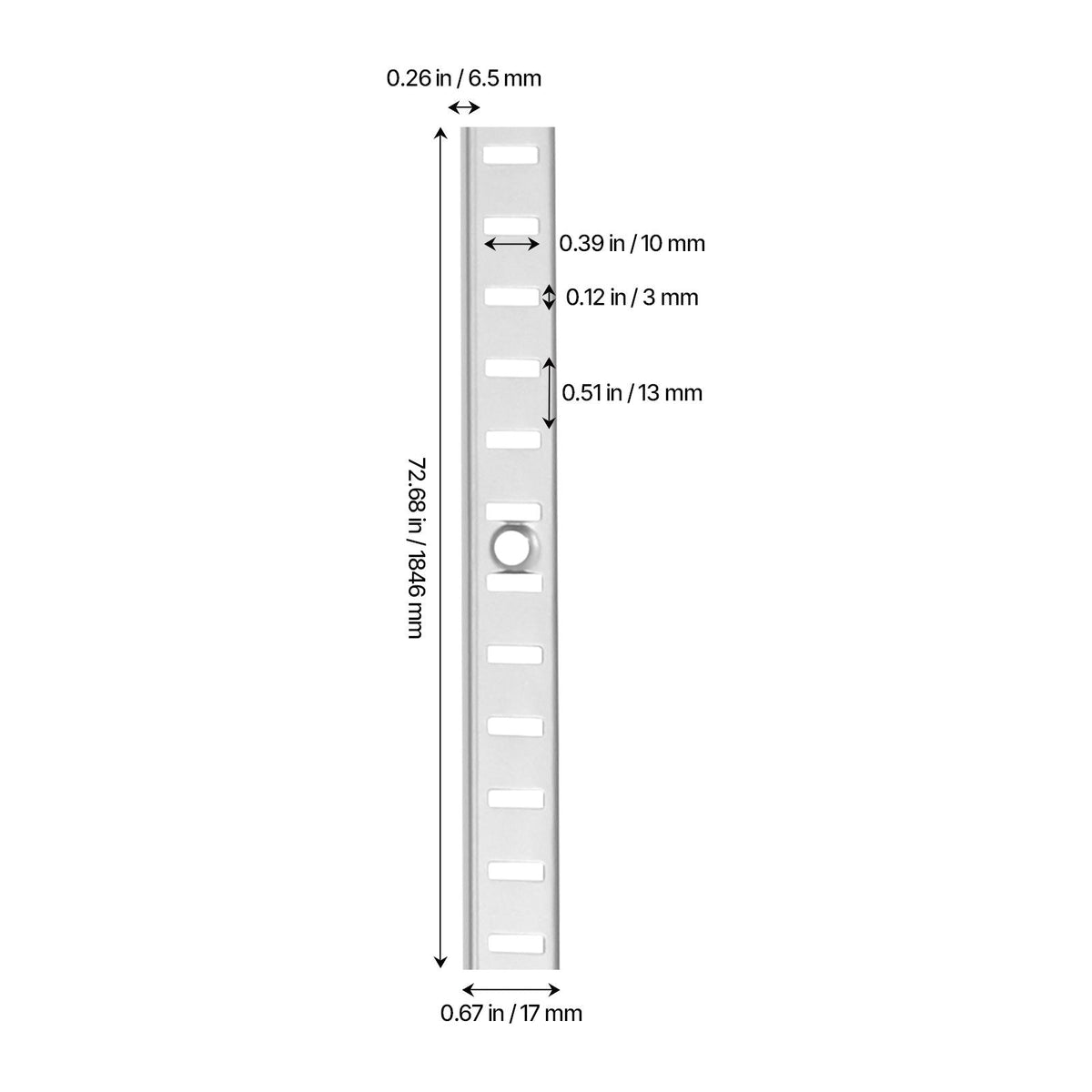 Shelf Pilaster, 72.7-inch 20 Pack, Adjustable Shelf Brackets Steel Mortise Mount Pilaster Strip Standards with 140 Screws, Suitable for Wall Shelving System Cabinet Closet Organization