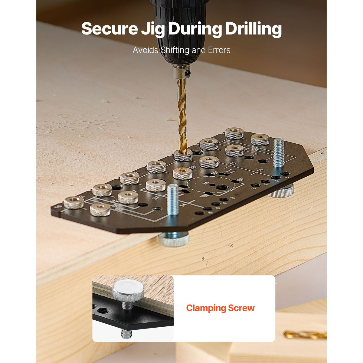 Shelf Pin Jig and Hinge Jig Two-in-One, Aluminum Alloy Cabinet Hardware Hole Drilling Template with 1/4" and 3/16" Drill Bits, for Cabinet Doors Bookshelves Wardrobes Woodworking and DIY