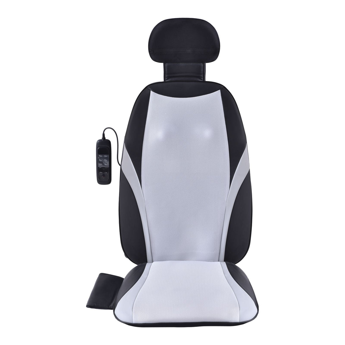 Shiatsu Back Massager with Heat, Massage Seat Cushion with 2-Group Back Shiatsu Rollers and 2 Seat Vibration Motors, Fatigue Relief Seat Massage Chair Pad with 5 Vibration Modes for Home Office