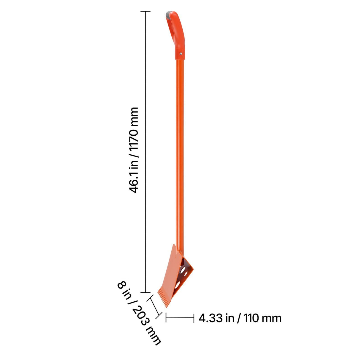 Shingle Shovel 1 Pack, D-Grip Handle Shingle Roof Ripper, High Hardness 45# Steel & Lightweight Easy Tearing Off Roofing & Nails Tool, ideal for Commercial and Residential Use,Orange