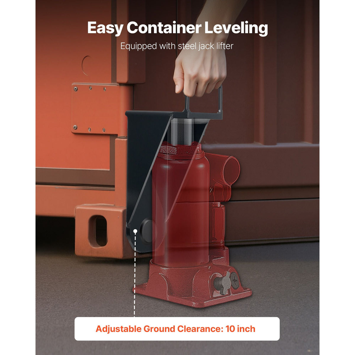 Shipping Container Jack Lug with U-Shaped Handle, 2-Pack, Storage Leveler Booster Withstands Sun & Rain, Heavy Duty Container Jack Lug for Shipping Industry, Logistics, Warehouse Management