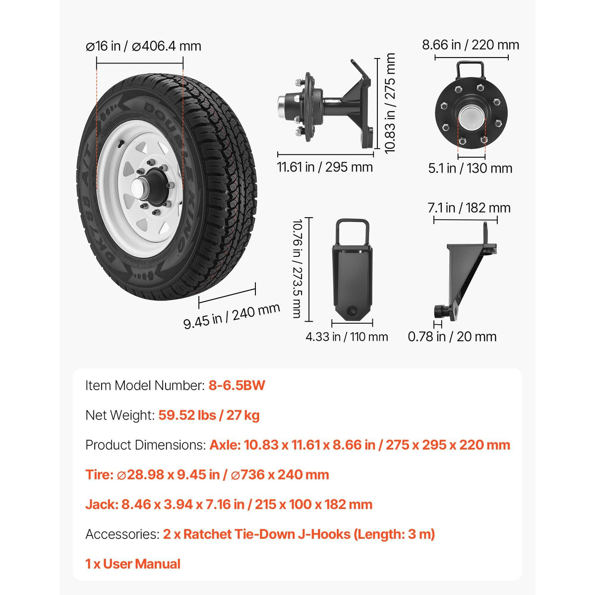 Shipping Container Wheels 8-Lug Wheels Kit, Heavy Duty Shipping Container Accessories with Ratchet Tie Down-Moves 20 ft - 40 ft, Secure Transport for Dock, Warehouse, Construction Site, Black