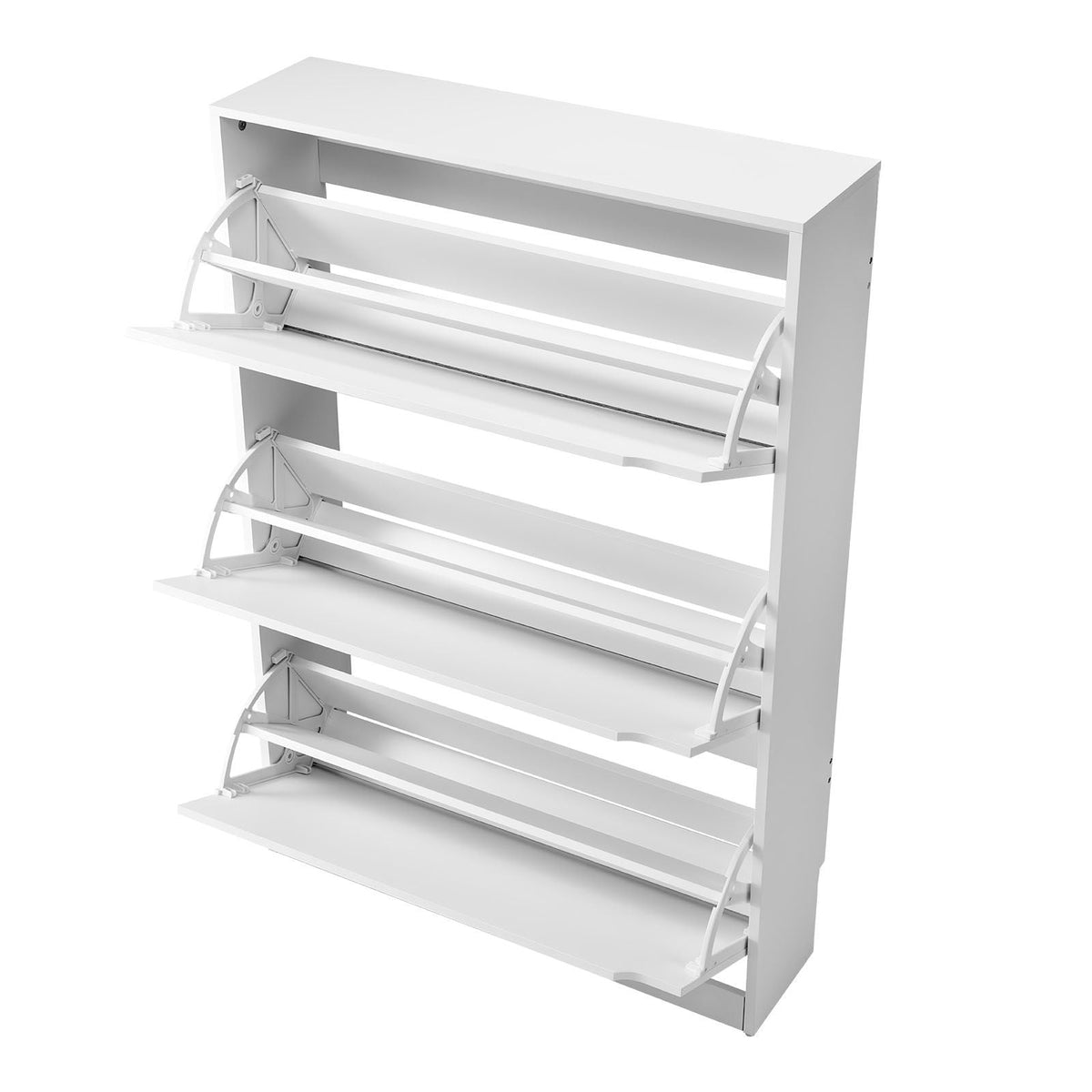 Shoe Cabinet with 3 Flip Drawers, Modern Shoes Storage Cabinet with Anti-Tipping Device, Freestanding Shoe Rack Organizer, Ideal for Entryway, Hallway, Bedroom, Living Room, Closet, White