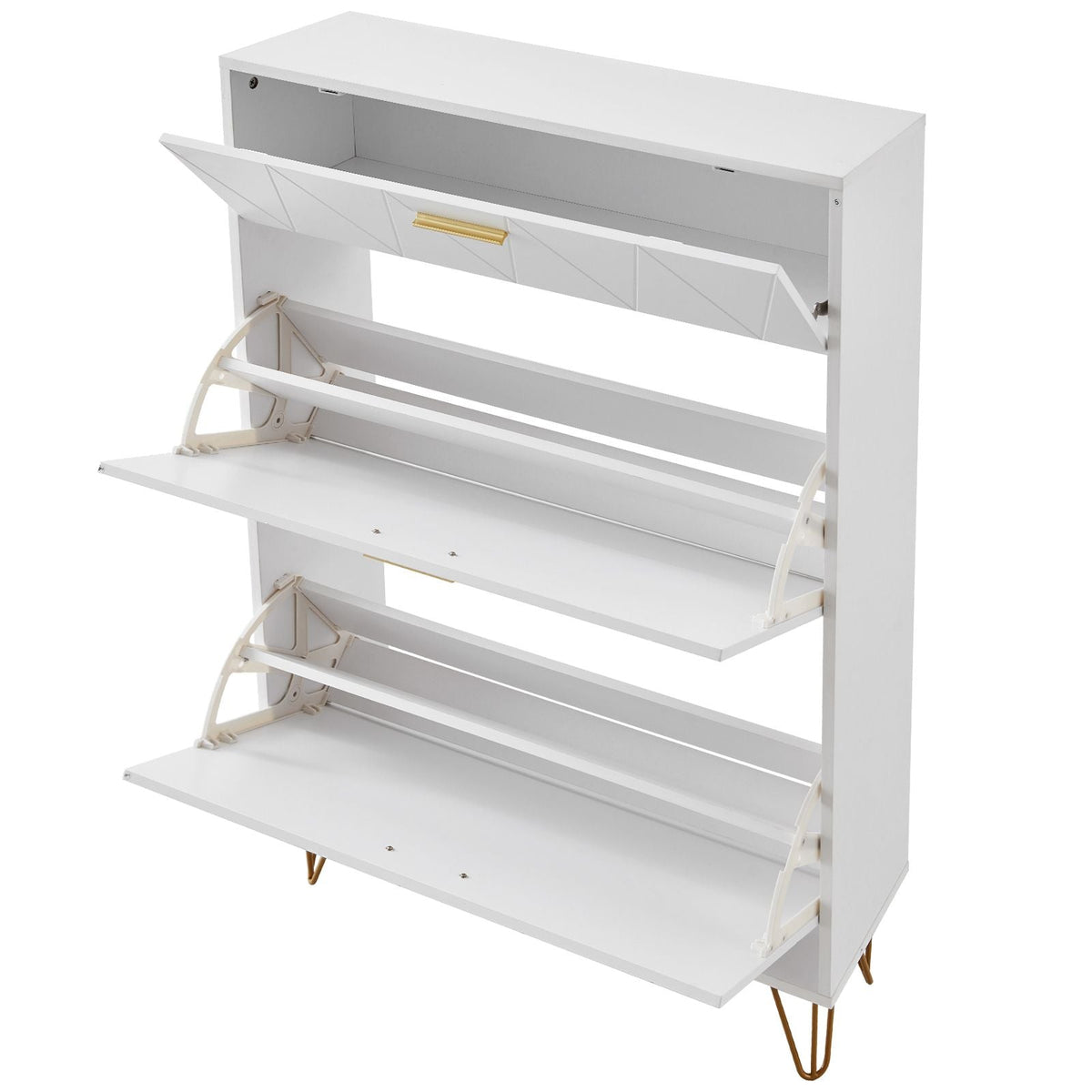 Shoe Cabinet with 3 Flip Drawers, Shoe Storage Cabinet for Entryway, Free Standing Shoe Storage Organizer for Heels, Boots, Slippers in Hallway, Living Room