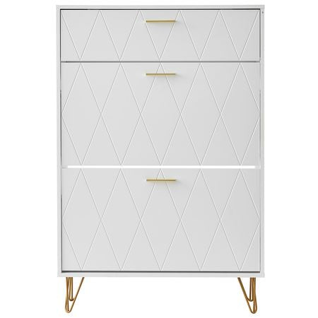 Shoe Cabinet with 3 Flip Drawers, Shoe Storage Cabinet for Entryway, Free Standing Shoe Storage Organizer for Heels, Boots, Slippers in Hallway, Living Room