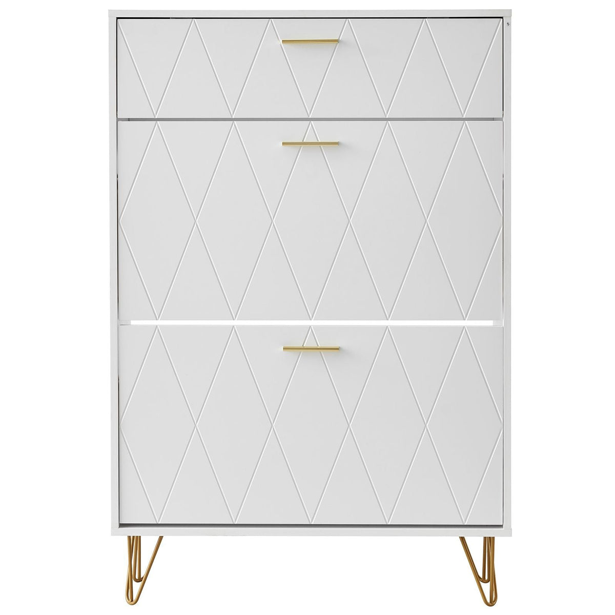 Shoe Cabinet with 3 Flip Drawers, Shoe Storage Cabinet for Entryway, Free Standing Shoe Storage Organizer for Heels, Boots, Slippers in Hallway, Living Room