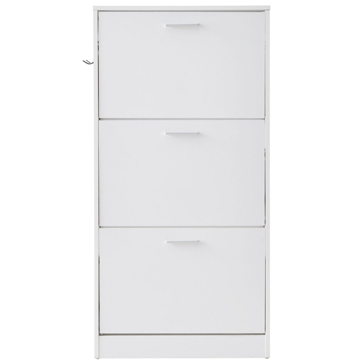Shoe Cabinet with 3 Flip Drawers, Shoe Storage Cabinet for Entryway, Free Standing Shoe Storage Organizer with Side Hooks for Heels, Boots, Slippers in Hallway, Living Room