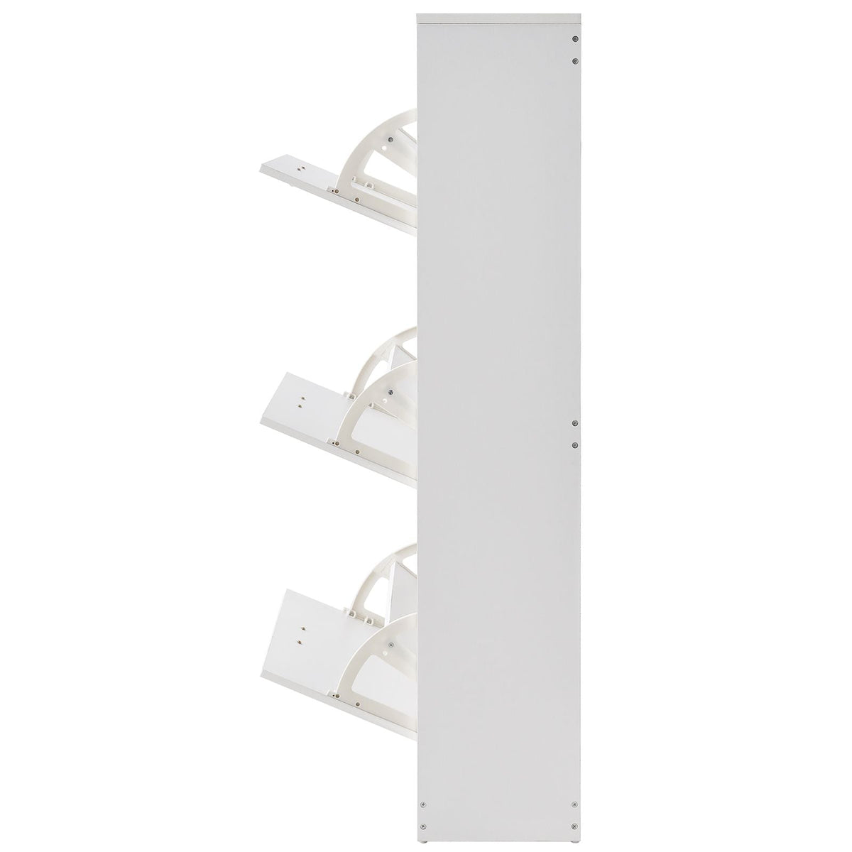 Shoe Cabinet with 3 Flip Drawers, Shoe Storage Cabinet for Entryway, Free Standing Shoe Storage Organizer with Side Hooks for Heels, Boots, Slippers in Hallway, Living Room
