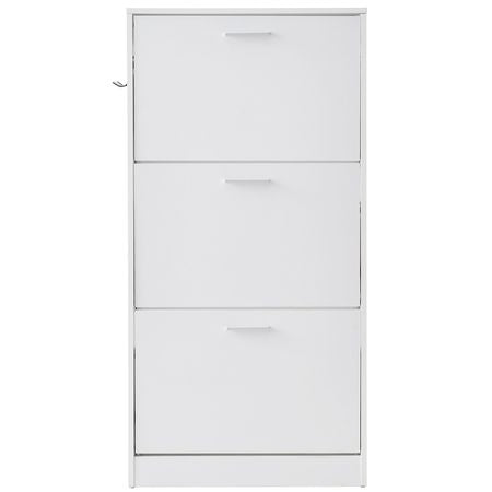 Shoe Cabinet with 3 Flip Drawers, Shoe Storage Cabinet for Entryway, Free Standing Shoe Storage Organizer with Side Hooks for Heels, Boots, Slippers in Hallway, Living Room