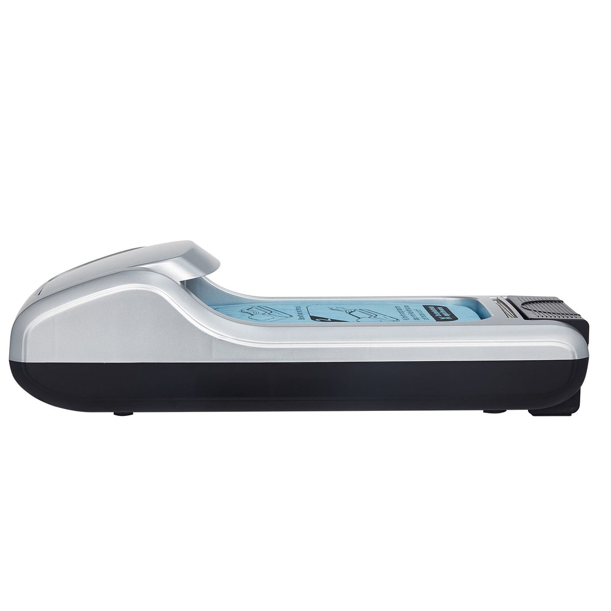 Shoe Cover Dispenser, Automatic Shoe Film Machine with 1 Roll (600 Pcs) of Non-Slip Disposable Sole Membrane, Fits Size Up to US 11, for Home, Office, Lab, Factory, Hospital, Indoor Use, Silver