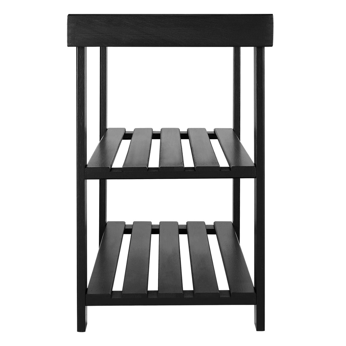 Shoe Rack Bench, 3-Tier Bamboo Entryway Bench, Shoe Storage Organizer Holds Up to 286 lbs, 27.6 x 11.3 x 17.8 Inches, for Front Door, Hallway, Living Room, Bedroom, Black
