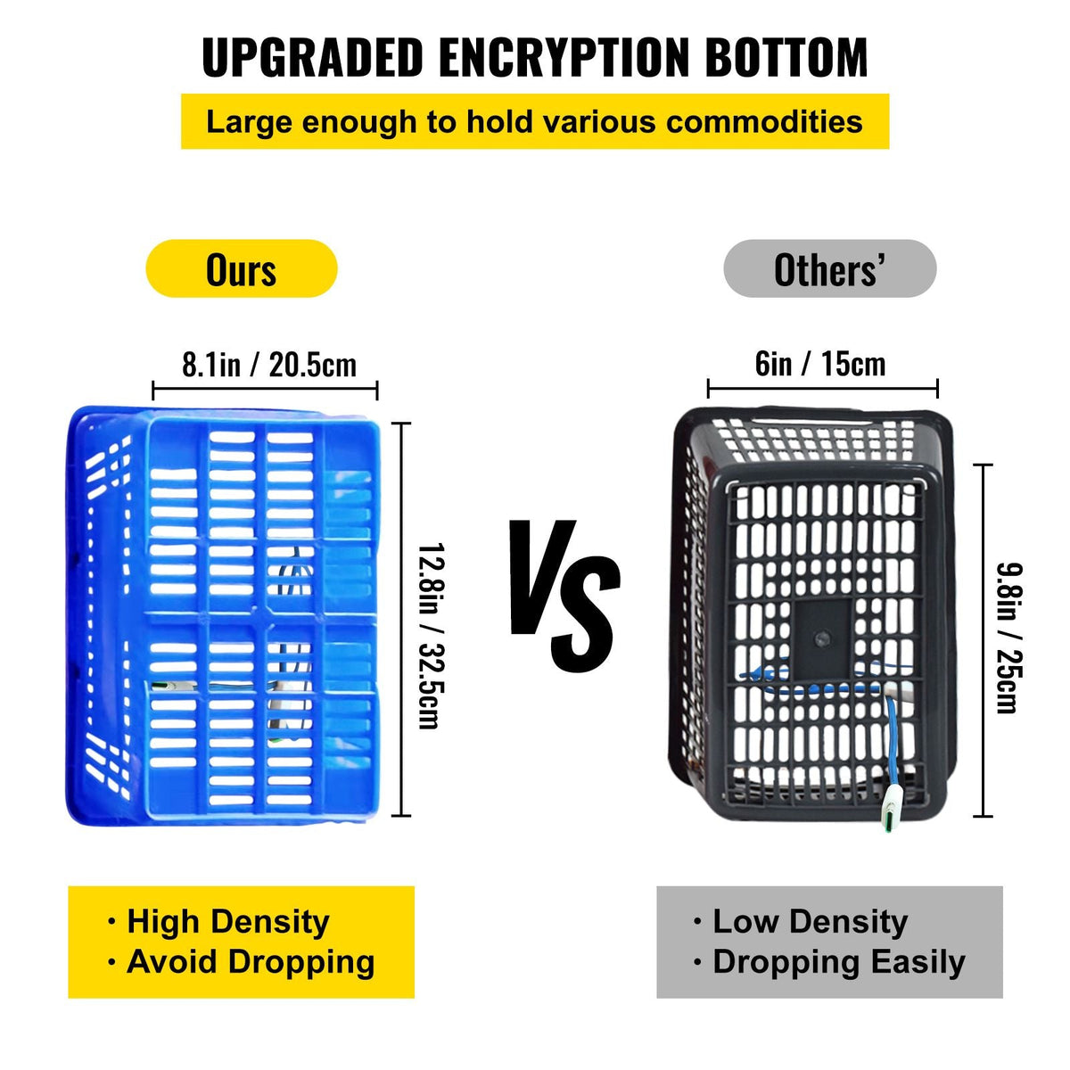 Shopping Basket, 16.9 x 11.8 x 8.7 in/42.8 x 30 x 22 cm((L x W x H), Plastic Handle and Iron Stand, Set of 12 Store Baskets with Durable PE Material Used for Supermarket, Retail, Bookstore, Blue