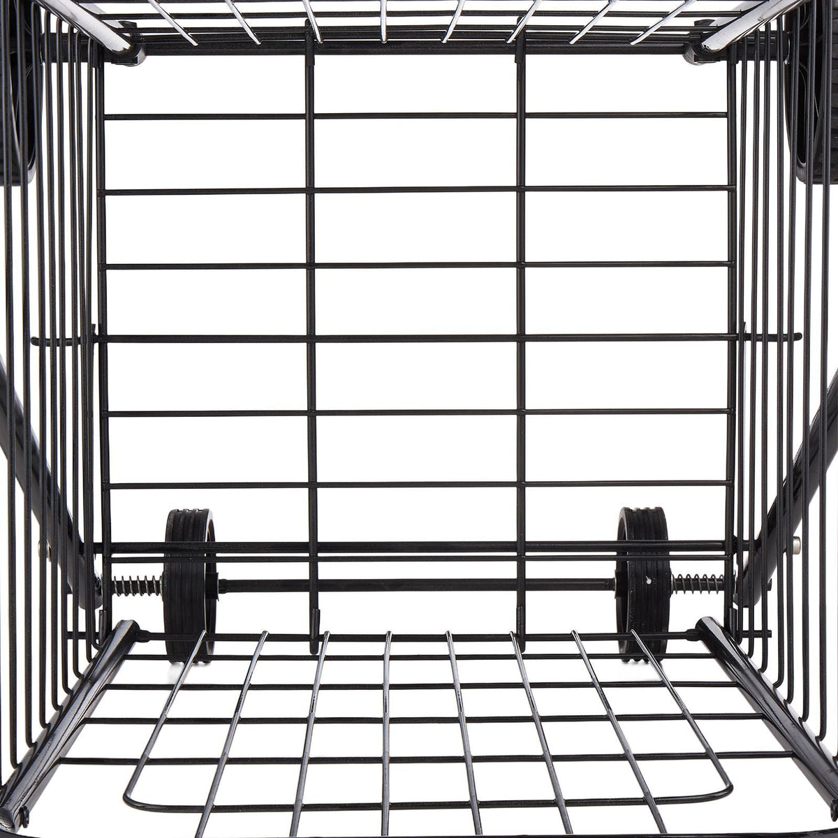 Shopping Cart, Folding Grocery Utility Cart with Swivel Wheels, 90 LBS Large Load Capacity, Heavy Duty Rolling Laundry Basket Butler for Laundry, Shopping, Camping, Grocery, Luggage, Black