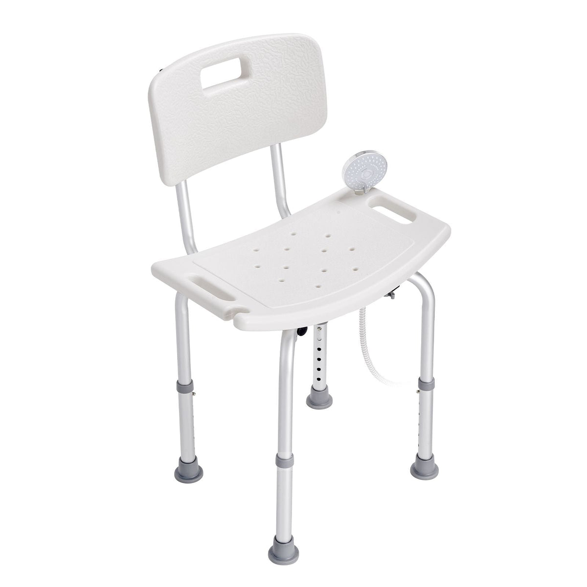 Shower Chair, Shower Seat with Back, Adjustable Height Shower Stool, Shower Chair for Inside Shower Bathtub, Non-slip Bathroom Bench Bath Chair for Elderly Disabled Handicap, 350 lbs Capacity