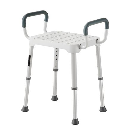 Shower Chair with Armrest, 6-Level Height Adjustable Bath Seat for Inside Shower or Tubs, Non-Slip Bathroom Bathtub Chair for Elderly Disabled Injured, 400LBS Capacity